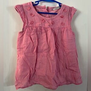 George Pink Sleeveless Blouse with Textured Ruching